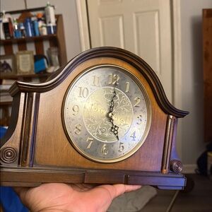 Bulova Classic Brown and Gold Mantel Clock